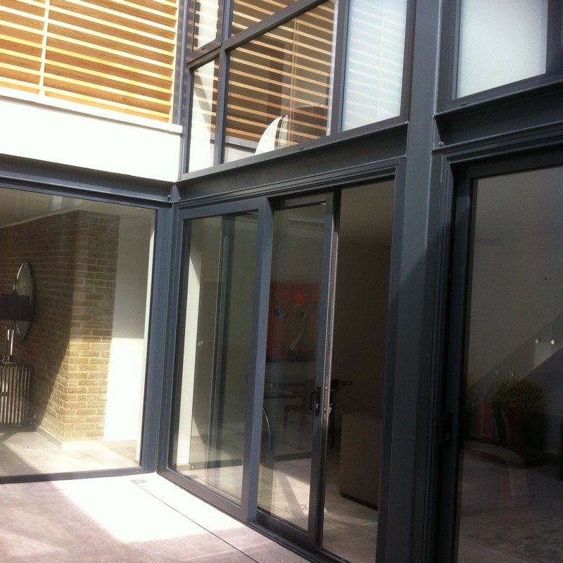Anthracite aluminium sliding patio doors fitted in Friern Barnet